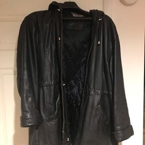 Jacqueline Ferrar Women’s Hooded Leather Jacket